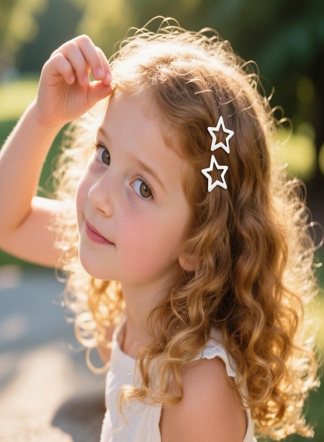 ايلان مجموعة إيلان من 64 قطعة من مشابك الشعر الصغيرة على شكل نجمة للنساء والفتيات، مشابك شعر لطيفة للنساء، إكسسوارات للشعر الناعم والخفيف (أبيض) - Image 4